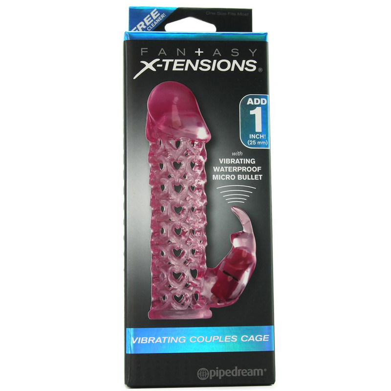 Fantasy X-Tensions Vibrating Couples Cage in Pink
