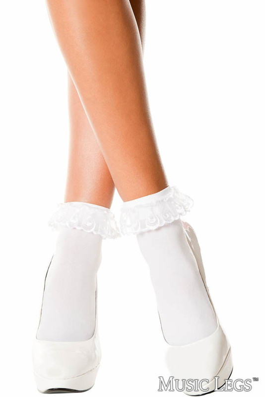 Lace Ruffle Opaque Anklet