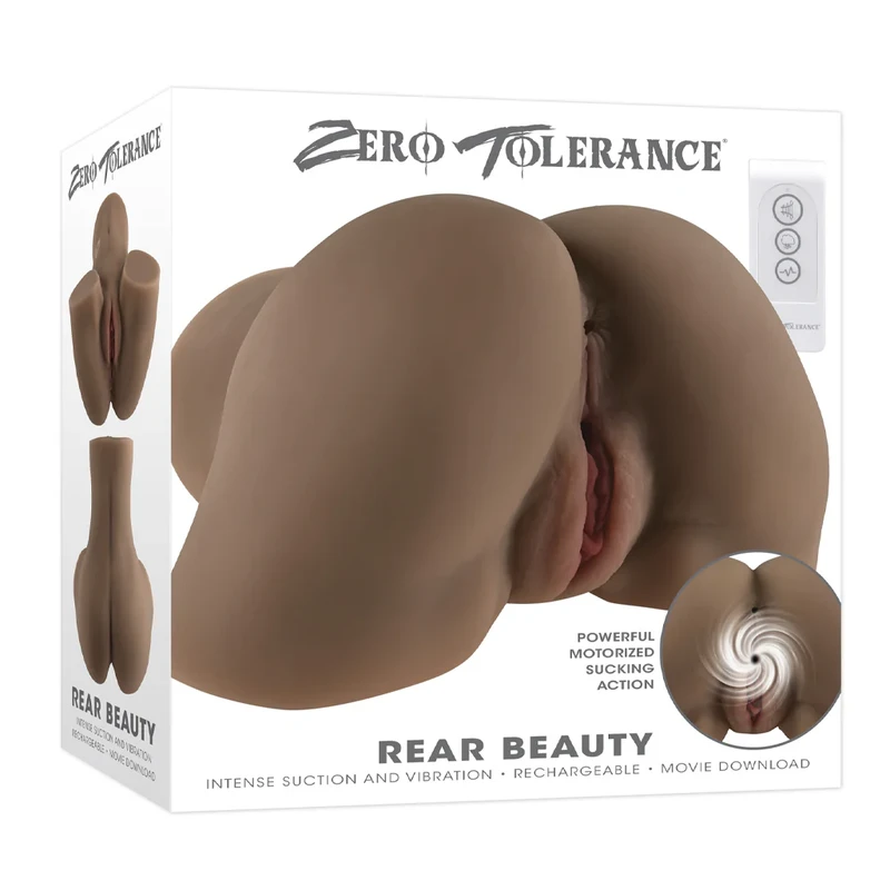 Rear Beauty Sucking & Vibrating Masturbator in Dark
